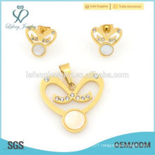 Jewelry sets manufacturer gold lockets & earrings stainless steel jewelry sets for women